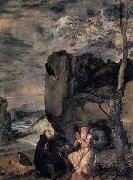 VELAZQUEZ, Diego Rodriguez de Silva y St Anthony Abbot and St Paul the Hermit oil painting